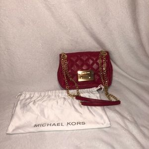 Red Leather Michael Kors purse/crossbody